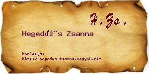 Hegedűs Zsanna névjegykártya